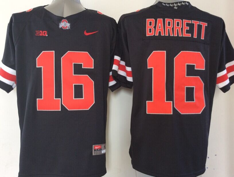 Men's Ohio State Buckeyes JT Barrett #16 Black Player Game Jersey