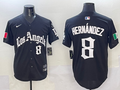 Men's Los Angeles Dodgers Enrique Hernandez #8 Black Team Game Player Jersey