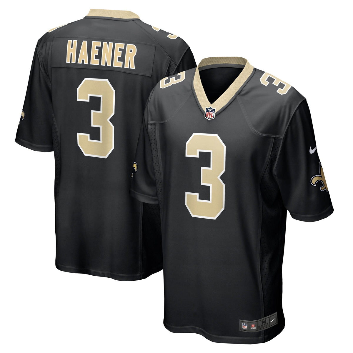 Jake Haener New Orleans Saints Nike Team Game Jersey -  Black