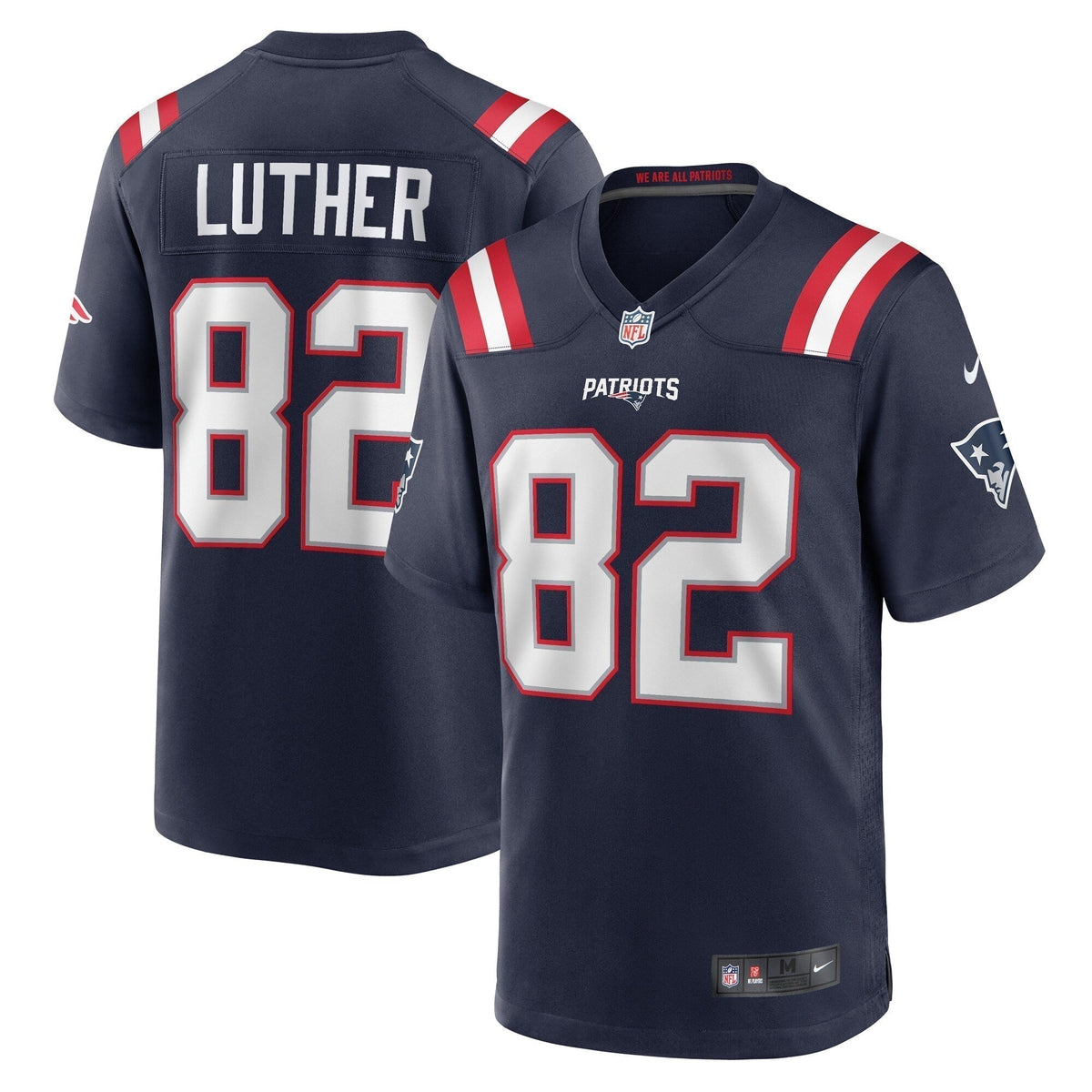 T.J. Luther New England Patriots Nike Team Game Jersey -  Navy