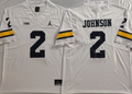 Men's Michigan Wolverines Will Johnson #2 White Game Jersey