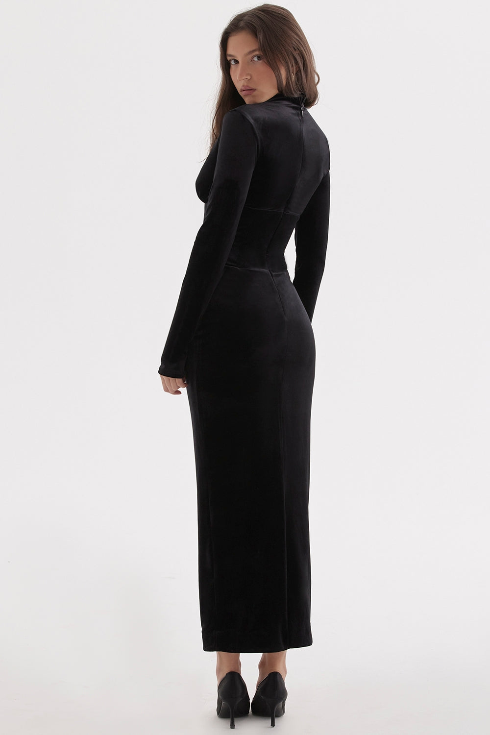 black velvet corset dress