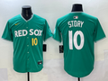 Men's Boston Red Sox Trevor Story #10 Green 2025 City Connect Limited Player Jersey