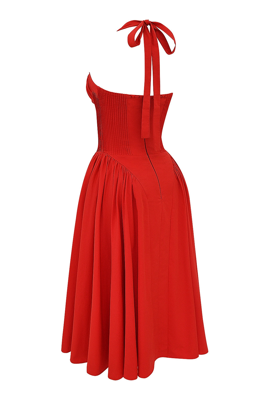 italian tomato cotton halter sundress