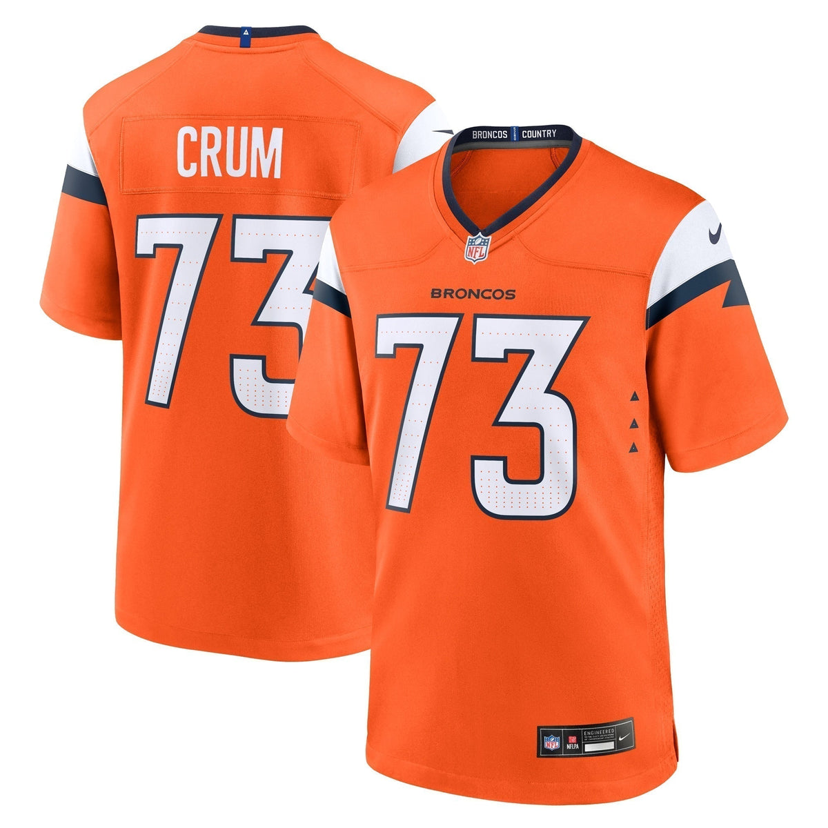 Frank Crum Denver Broncos Nike Team Game Jersey -  Orange