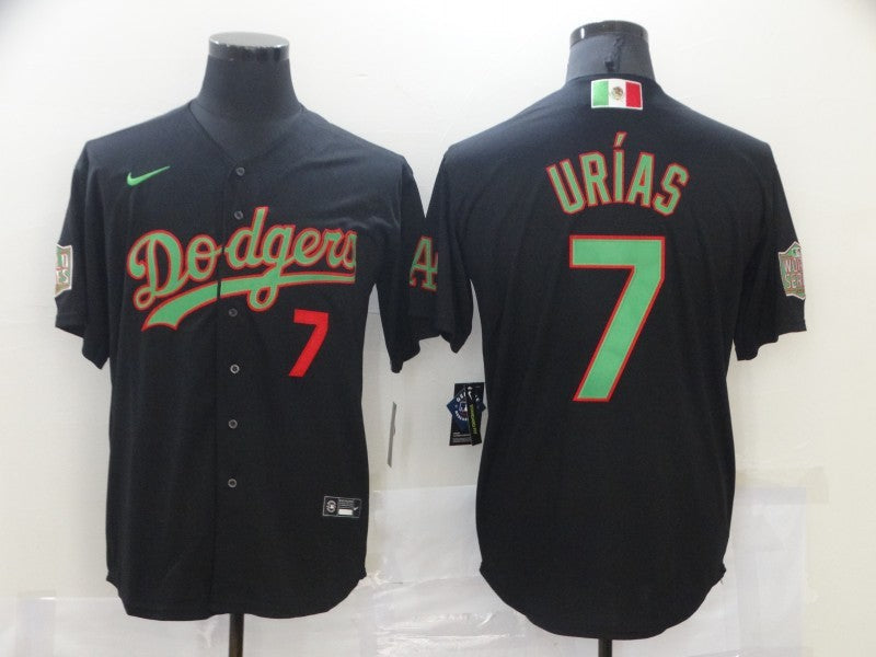 Men's Los Angeles Dodgers Julio Urias #7 Black Game Jersey1