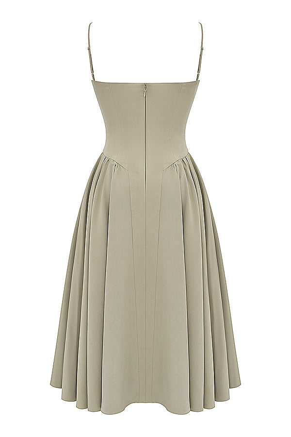 taupe corset sundress