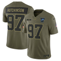 Men's Detroit Lions Aidan Hutchinson Nike Olive 2025 Salute to Service Limited Jersey
