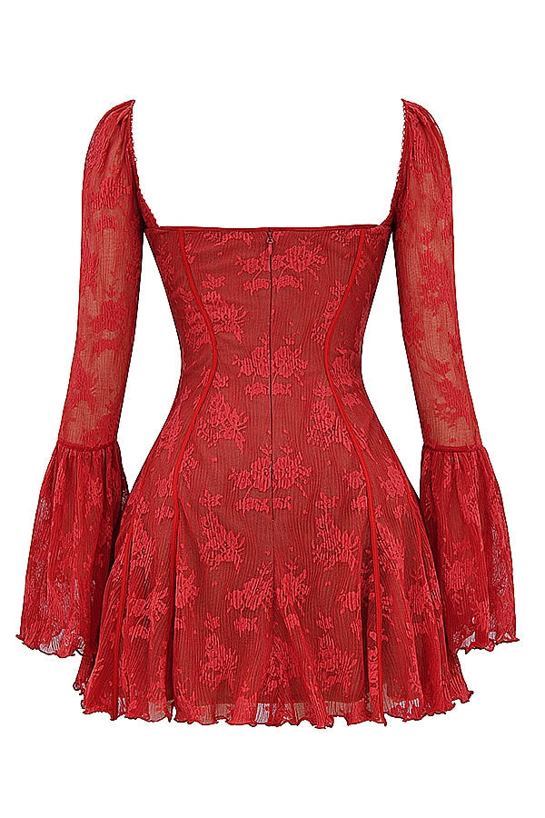 scarlet lace corset dress