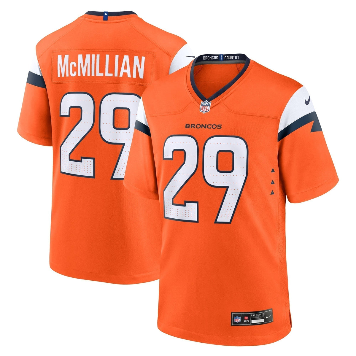 Ja'Quan McMillian Denver Broncos Nike Team Game Jersey -  Orange