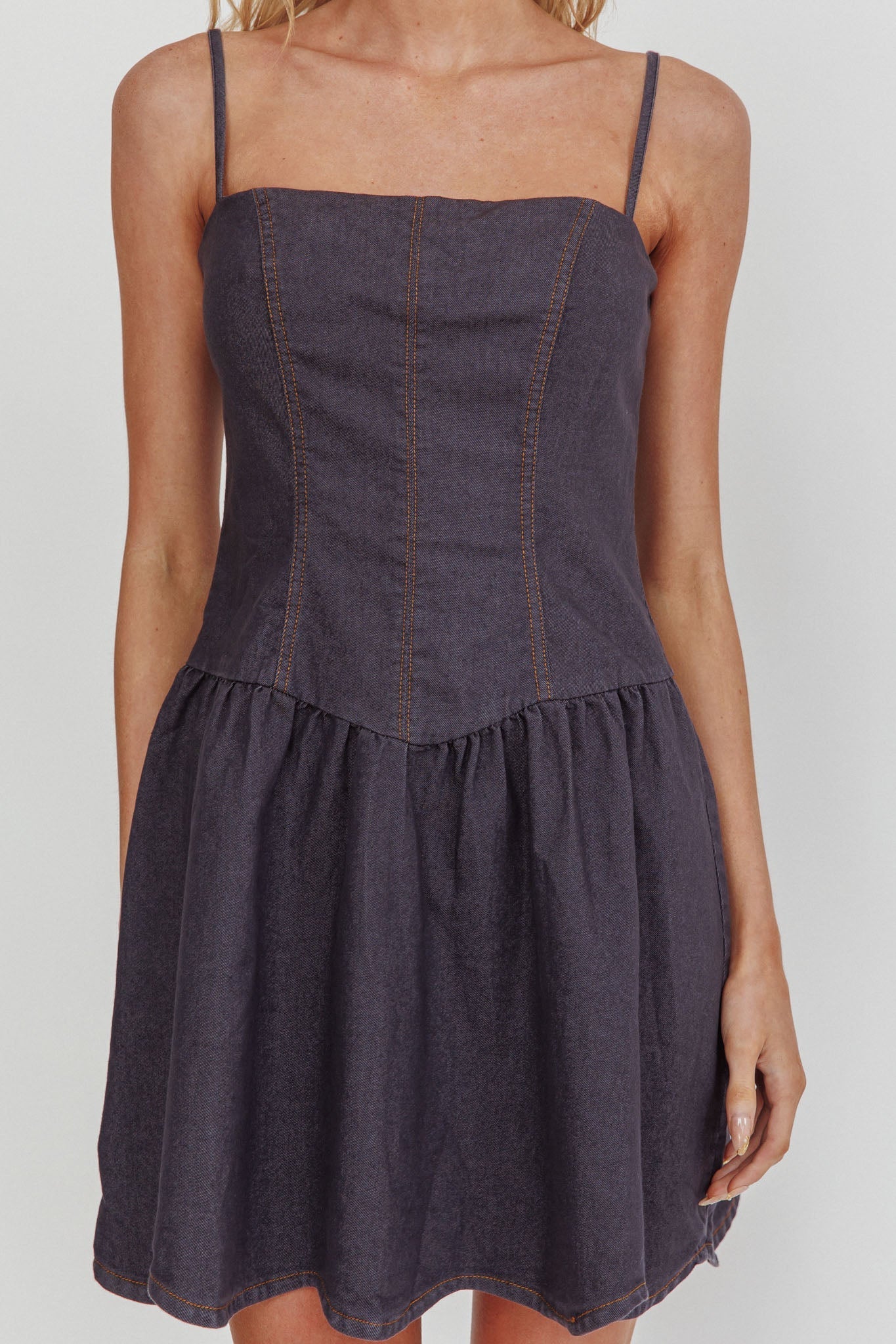 Jorena A-Line Mini Dress Graphite