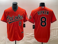 Men's Baltimore Orioles Cal Ripken Jr. #8 Orange Replica Baseball Jersey