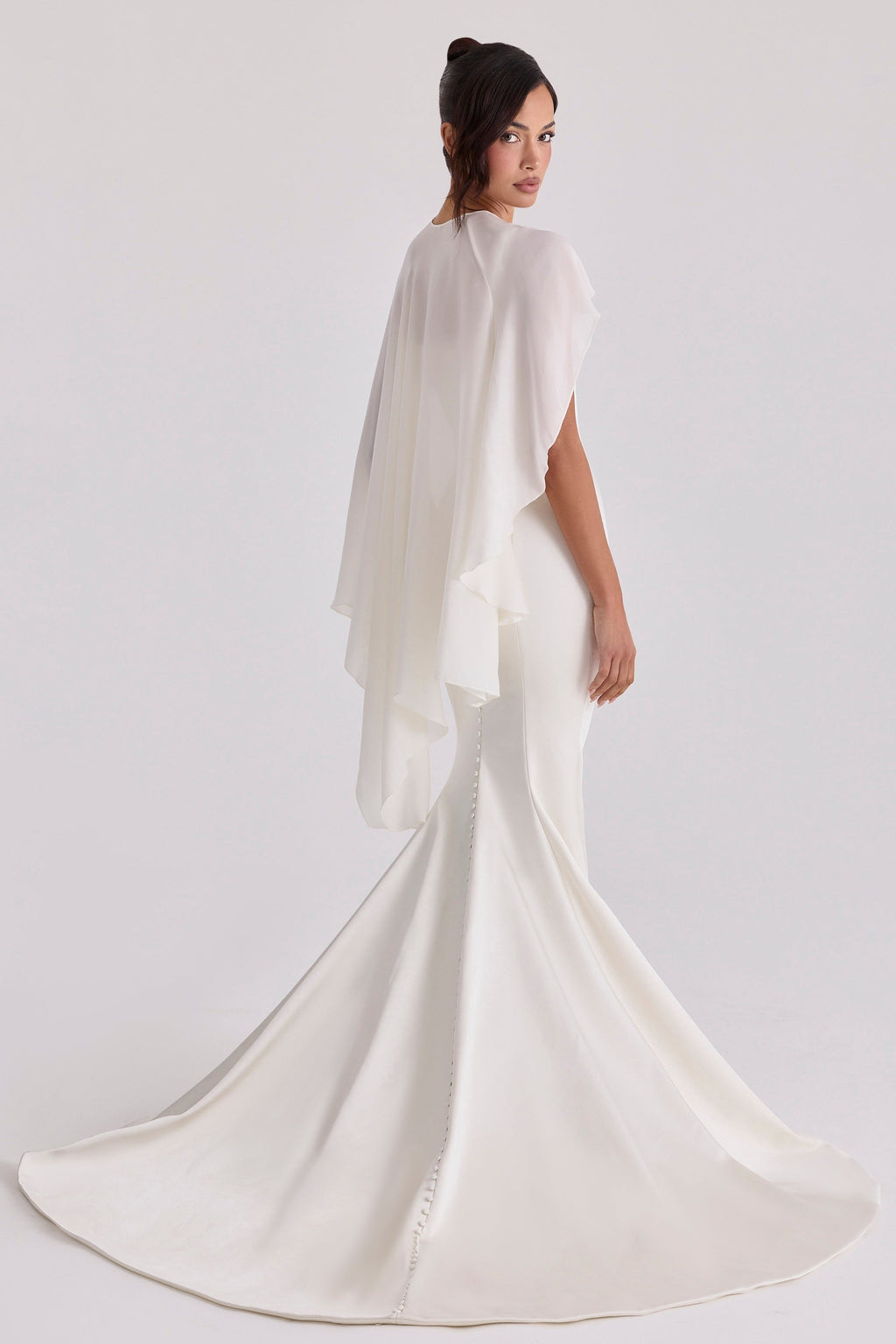 ivory asymmetric draped pure silk shawl