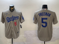 Men's Los Angeles Dodgers Freddie Freeman #5 Gray Stitched Jersey1