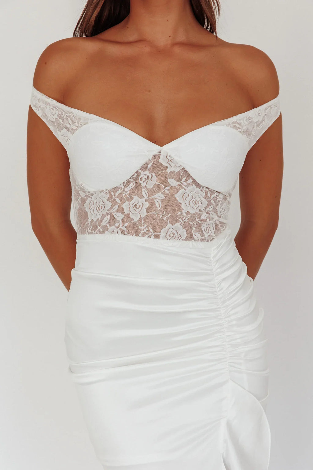 Tillie Lace Bodice Maxi Dress White