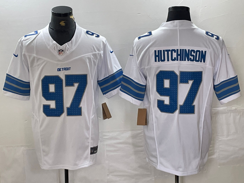 Men's Detroit Lions Aidan Hutchinson #97 White Vapor F.U.S.E. Limited Jersey1