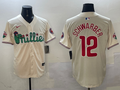 Men's Philadelphia Phillies Kyle Schwarber #12 Cream Replica Player Jersey
