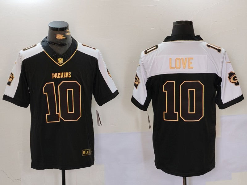 Men's Green Bay Packers Jordan Love #10 Black Game Player Jersey1