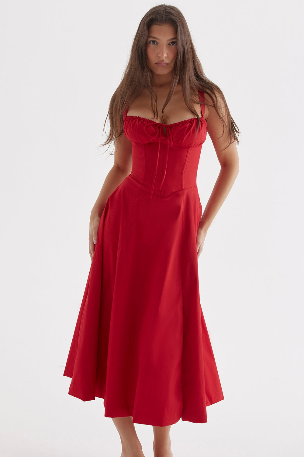 red rose bustier sundress