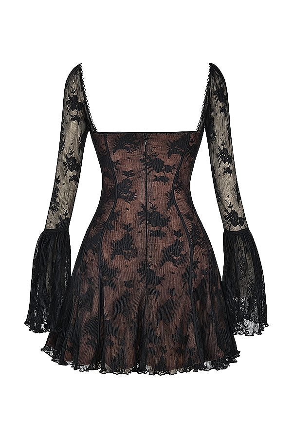 black lace corset dress