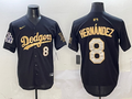 Men's Los Angeles Dodgers Enrique Hernandez #8 Black Team Game Jersey
