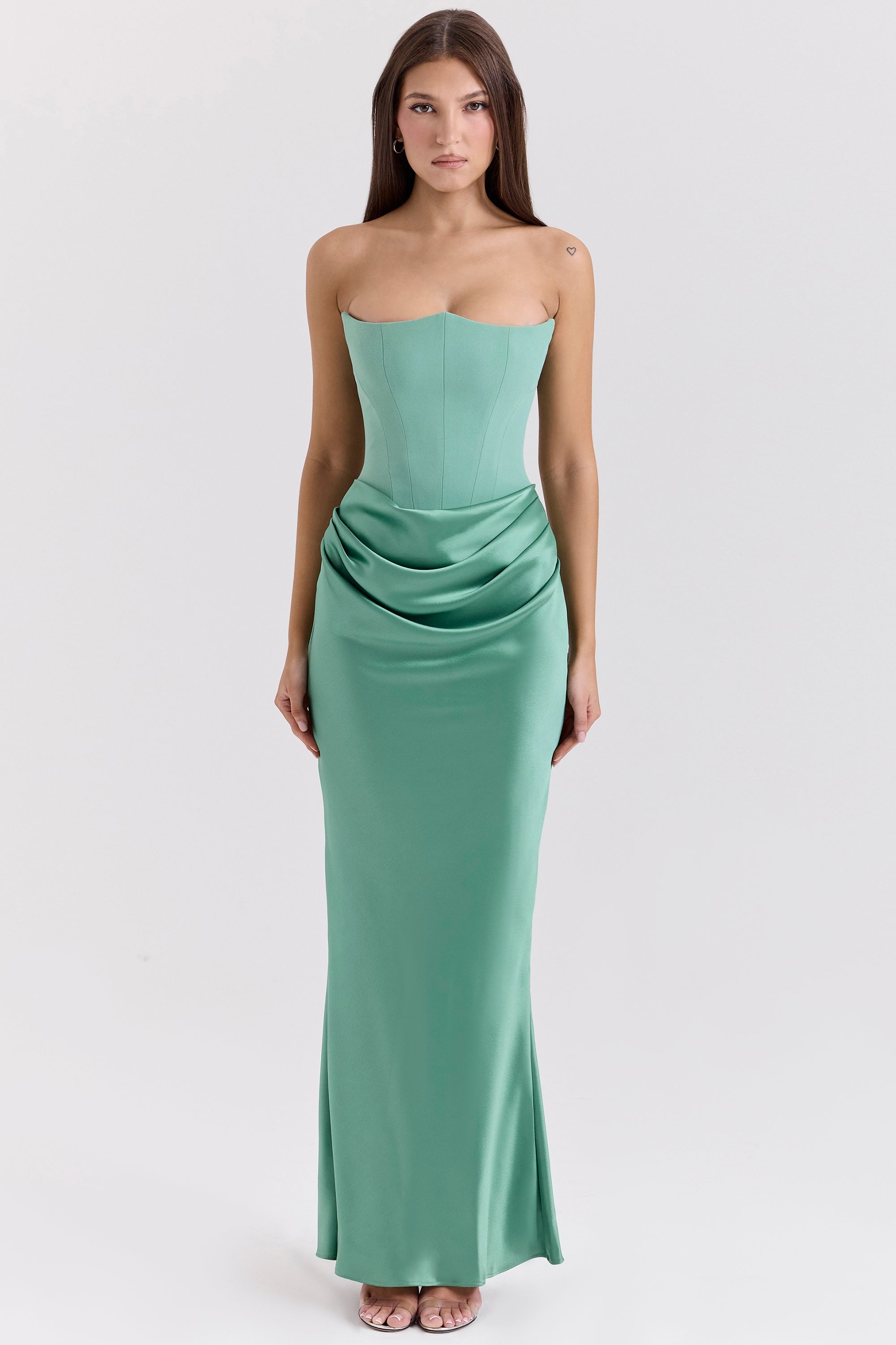 jade strapless corset maxi dress