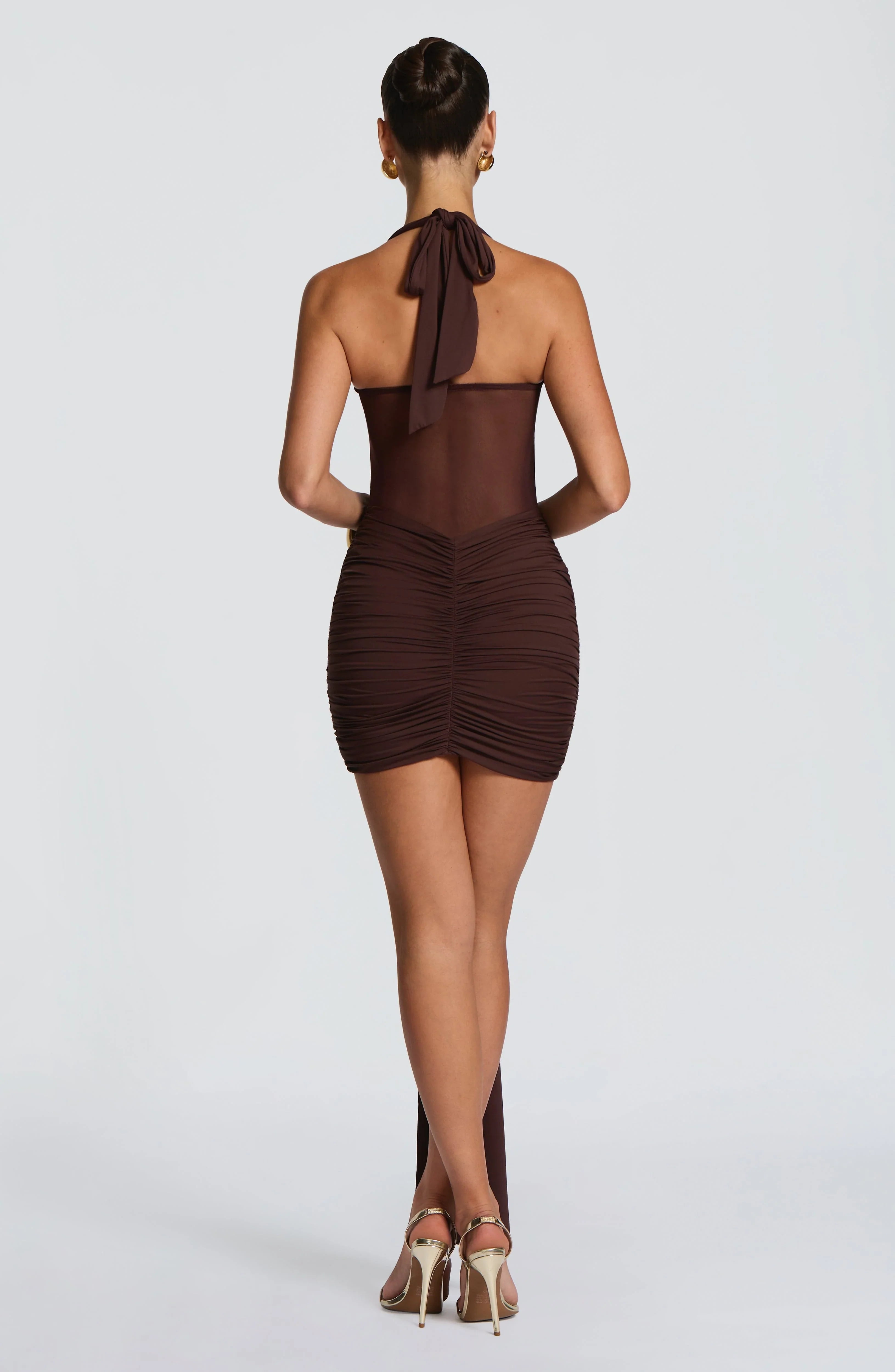 Vixen Mini Dress - Plum Brown