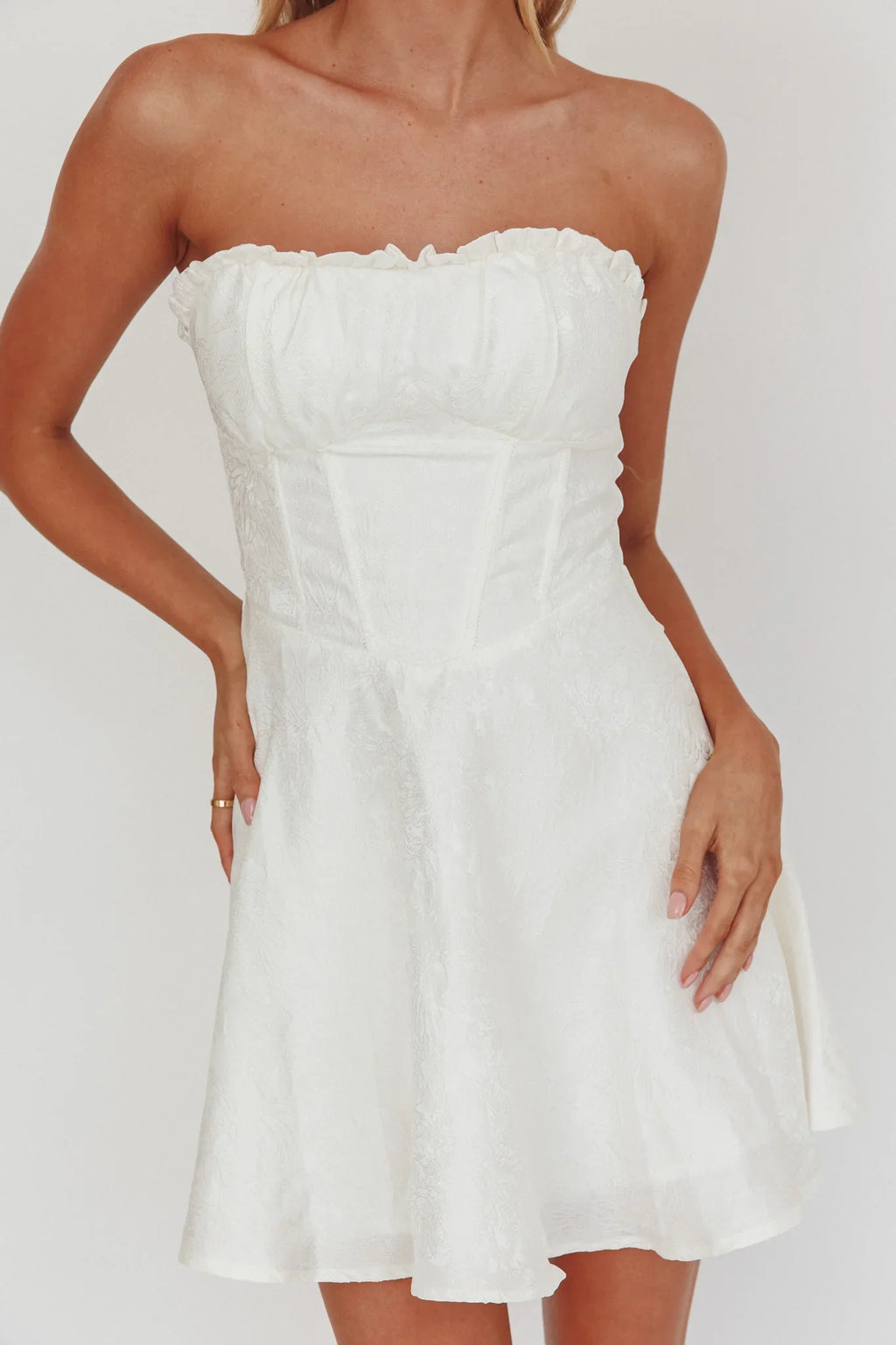 Savanna Corset Bodice Mini Dress Ivory