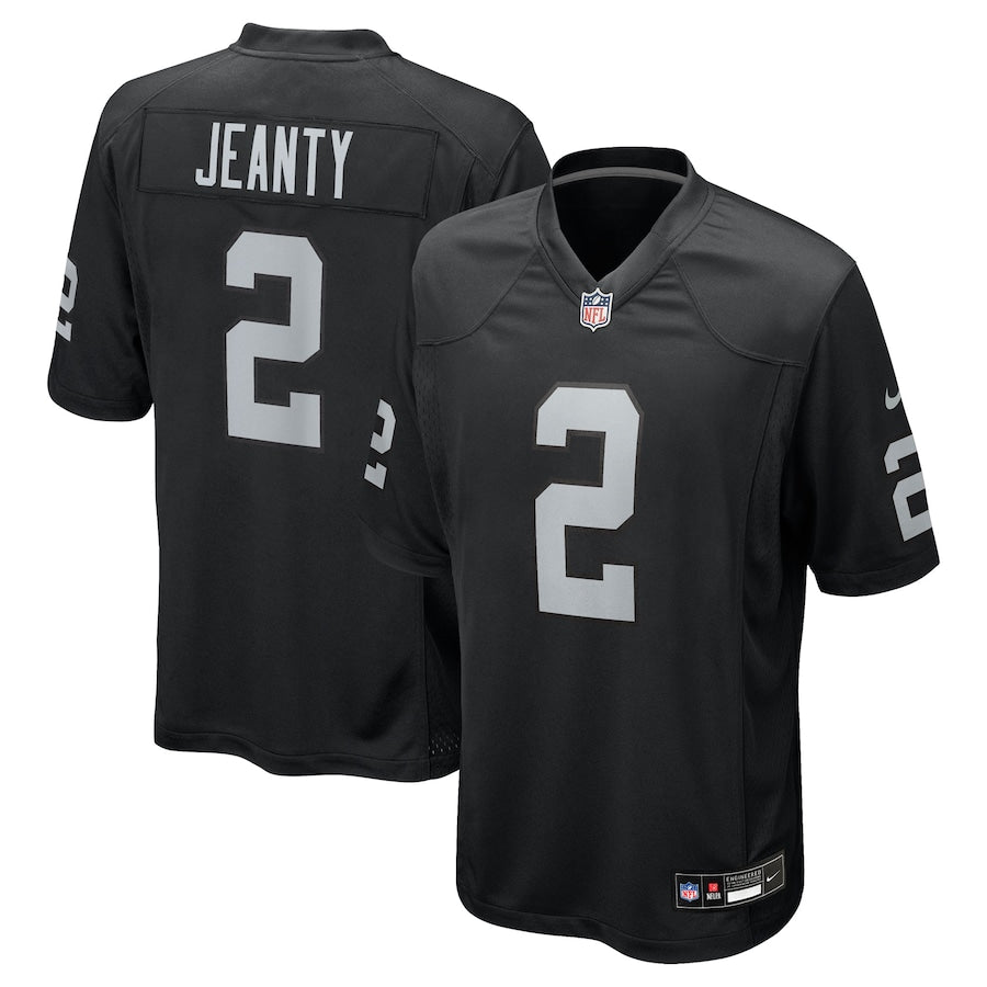 Men's Las Vegas Raiders Ashton Jeanty Nike Black 2025 NFL Draft First Round Pick Game Jersey