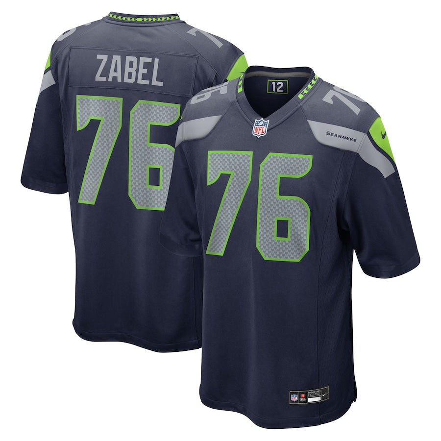 Seattle Seahawks Grey Zabel Nike College Navy 2025 NFL Draft First Round Pick Game Jersey