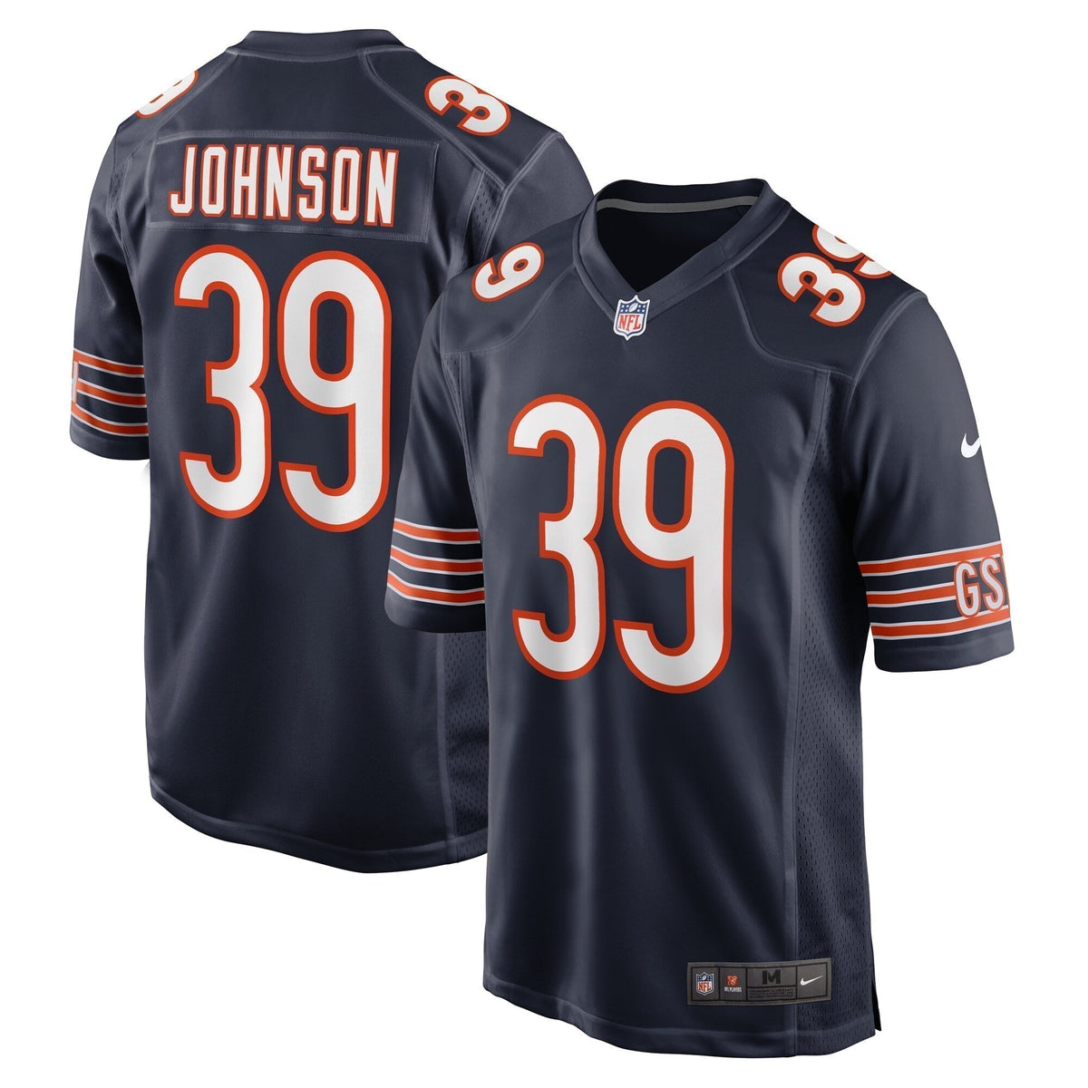 Quindell Johnson Chicago Bears Nike Team Game Jersey -  Navy