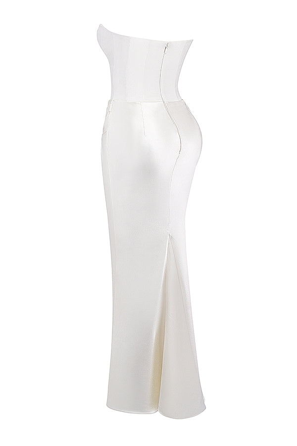 ivory strapless corset dress