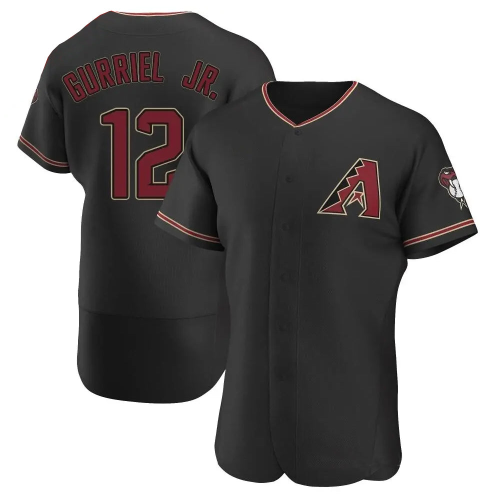 A.Diamondbacks #12 Lourdes Gurriel Jr. Player Black Limited Elite Game Baseball Jerseys