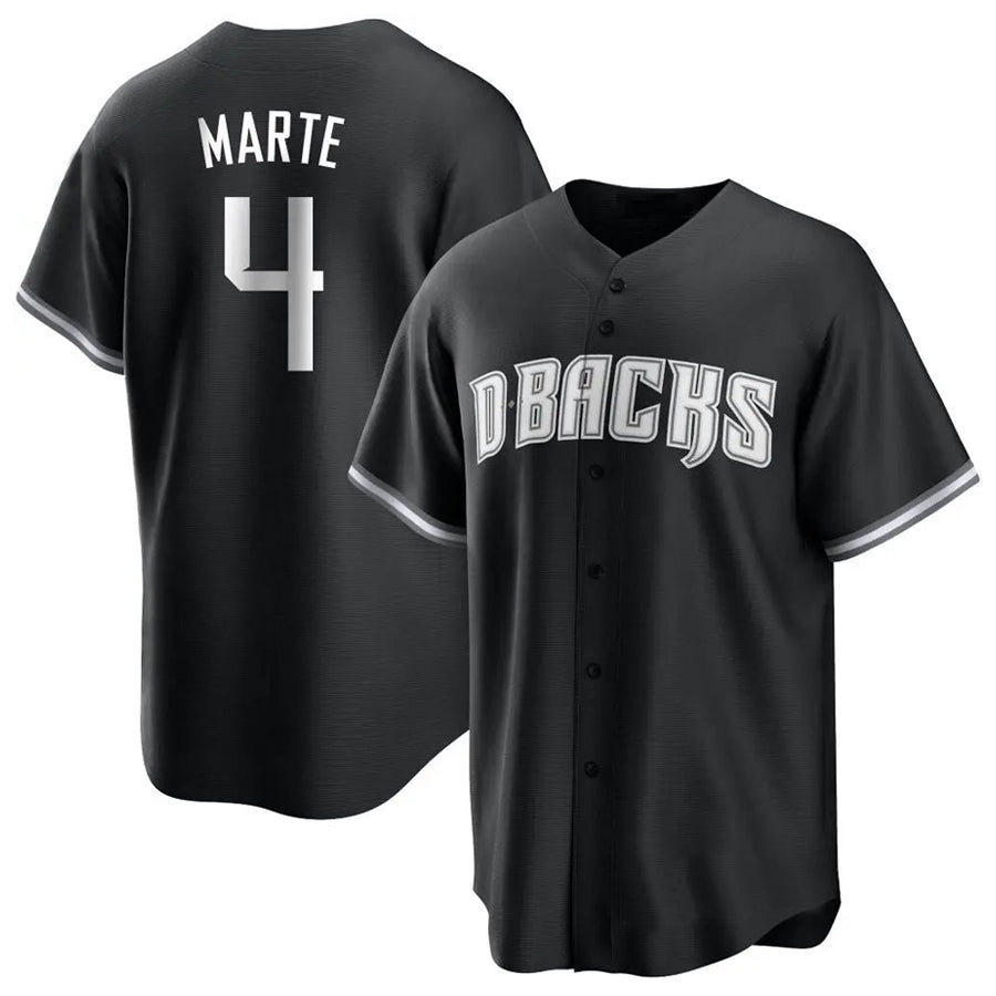 A.Diamondbacks #4 Ketel Marte Player Black Replica Game Baseball Jerseys