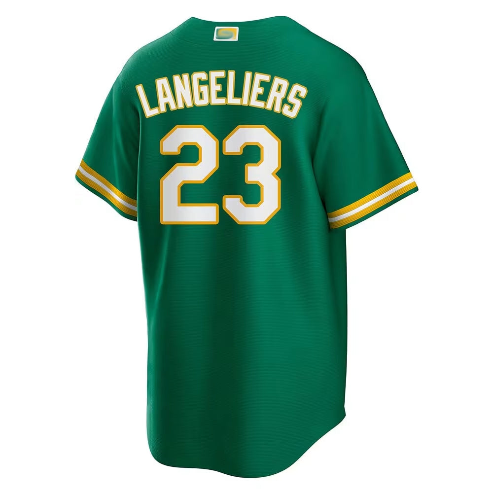 Athletics #23 Shea Langeliers Player Green Limited Baseball Jerseys