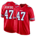 B.Bills #47 Christian Benford Player Red Home Game Football Jerseys