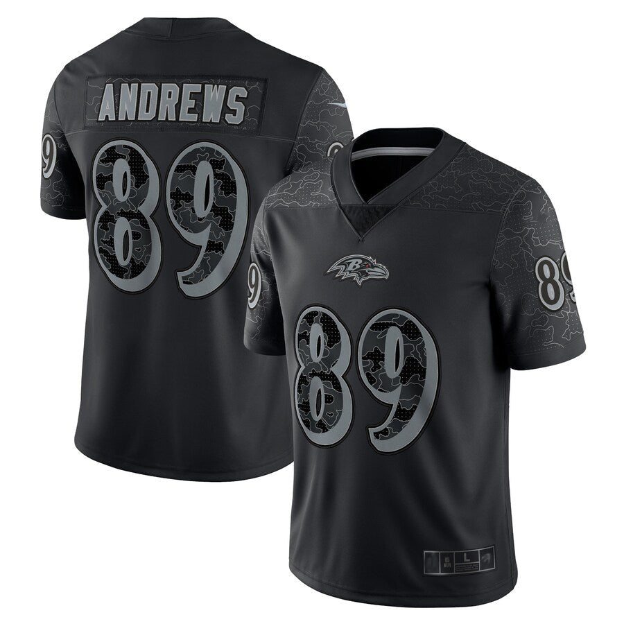 B.Ravens #89 Mark Andrews Player RFLCTV Limited Black Football Jerseys