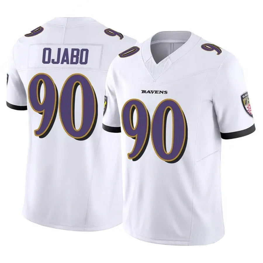 B.Ravens #90 David Ojabo Player White Vapor F.U.S.E. Limited Football Jerseys