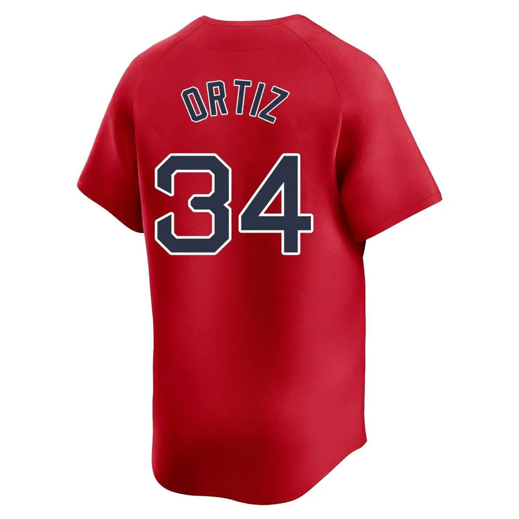 B.Red Sox #34 David Ortiz Player Red Vapor Limited Home Game Baseball Jerseys
