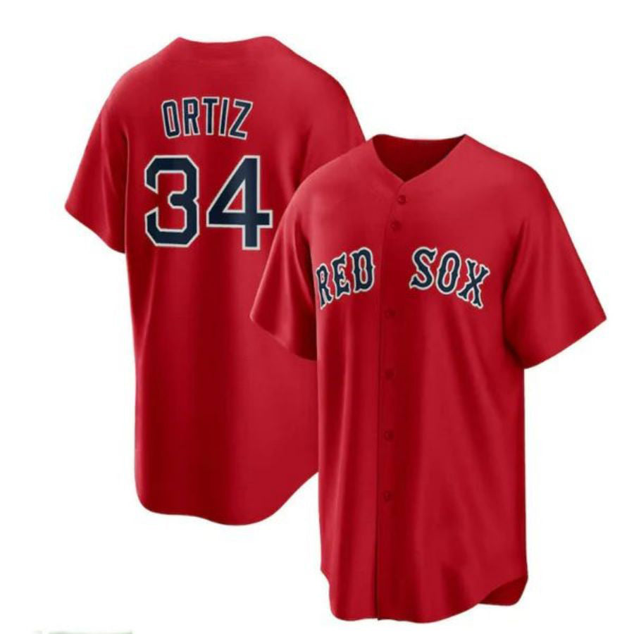 #34 David Ortiz Player B.Red Sox Red Game Baseball Jerseys