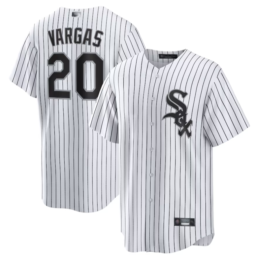 C.White Sox #20 Miguel Vargas Player White Home Replica Baseball Jerseys