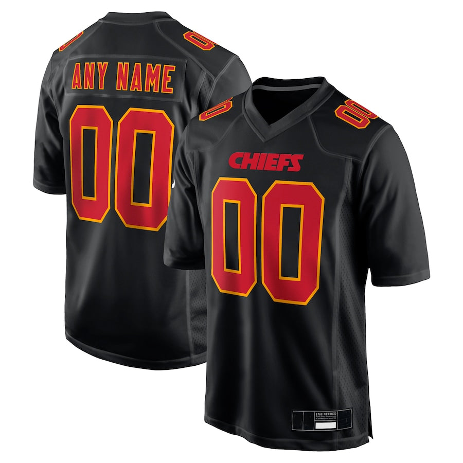Custom KC.Chiefs Black Fashion Game Football Jerseys