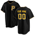 Custom P.Pirates Black Home Replica Baseball Jerseys