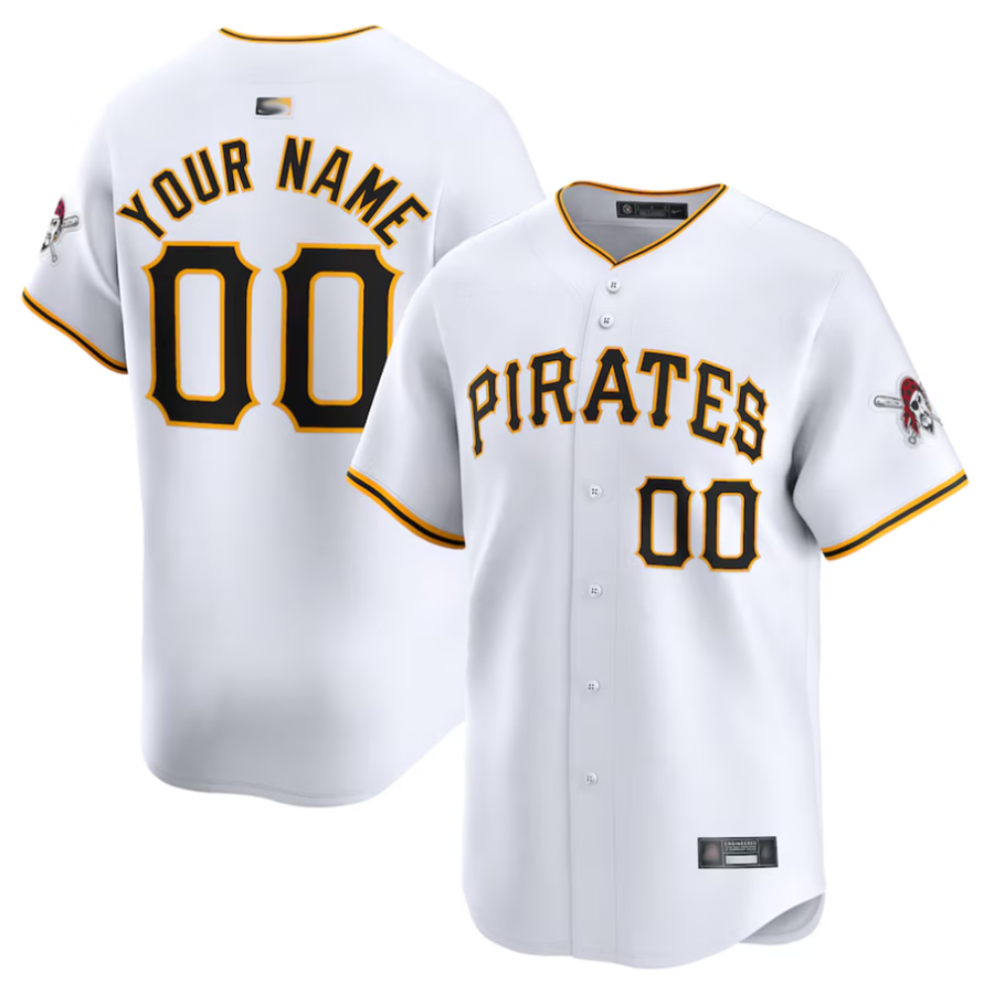 Custom P.Pirates White Home Elite Baseball Jerseys