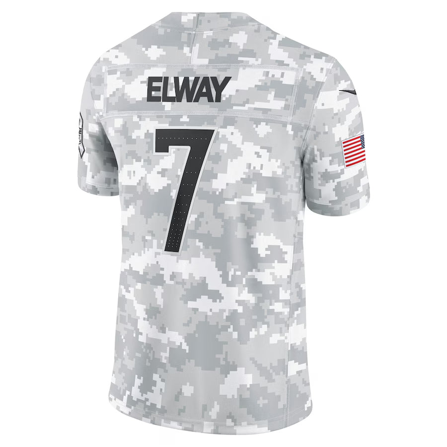 D.Broncos #7 John Elway Player Arctic Camo Salute to Service Limited Football Jerseys