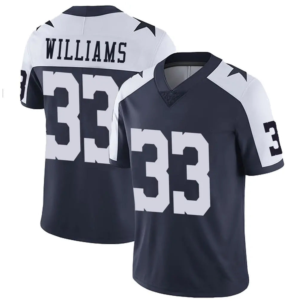 D.Cowboys #33 Javonte Williams Player Navy Throwback Stitched Football Jerseys