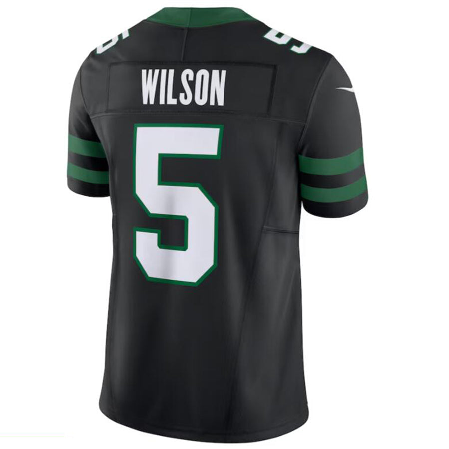 #5 Garrett Wilson Player NY.Jets Black Vapor F.U.S.E. Limited Football Jerseys