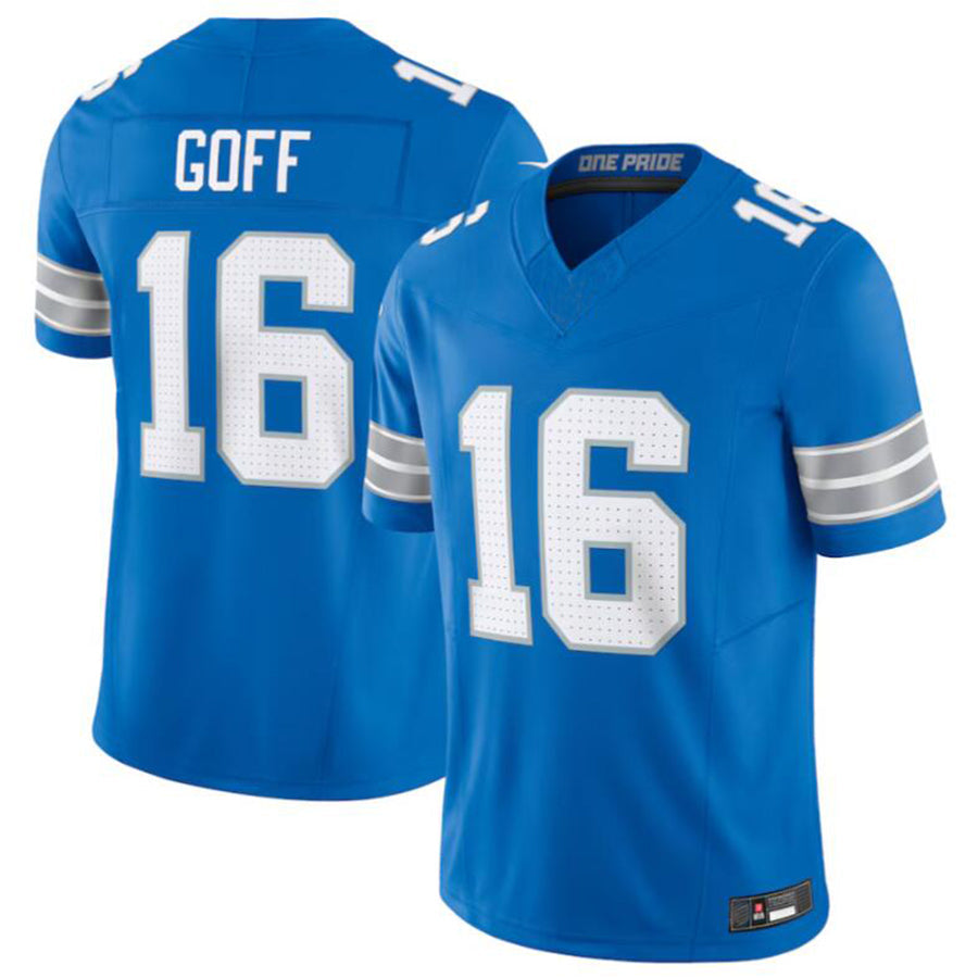 D.Lions #16 Jared Goff Player Blue Vapor F.U.S.E. Limited Stitched American Football Jerseys