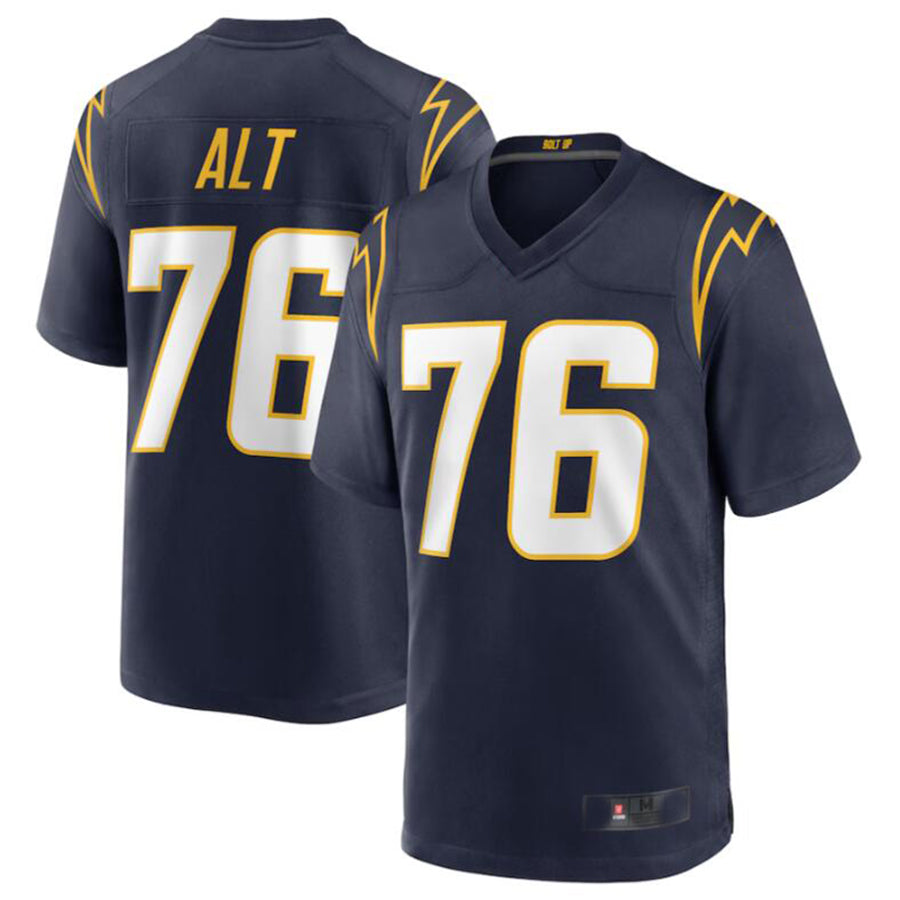 #76 Joe Alt Player LA.Chargers Navy Game Stitched Football Jerseys