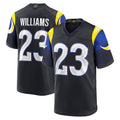 LA.Rams #23 Kyren Williams Player Midnight Blue Rivalries Collection Game Football Jerseys